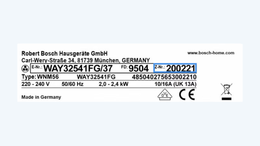 Bosch serial number