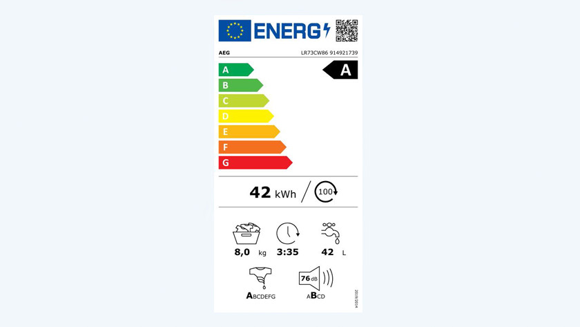 Energy label AEG 7000 series washing machine