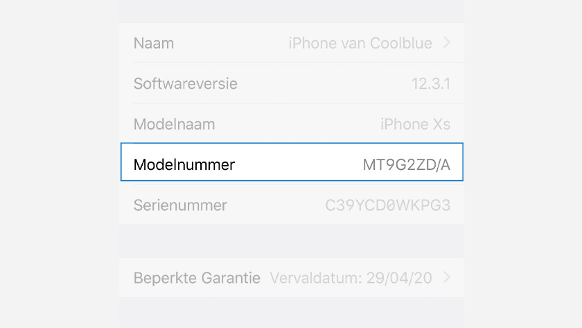 Onderdeelnummer iPhone