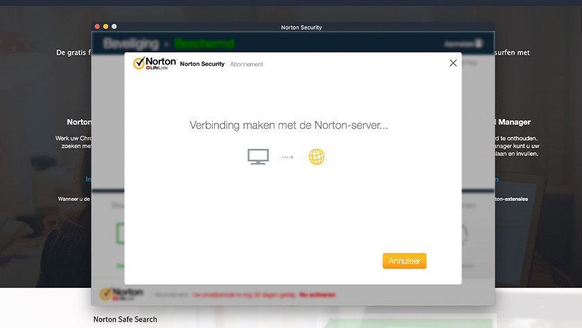 Verbinding maken met de Norton-server