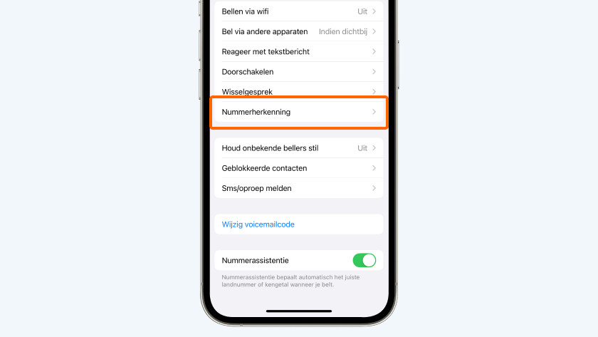 iphone nummerherkenning