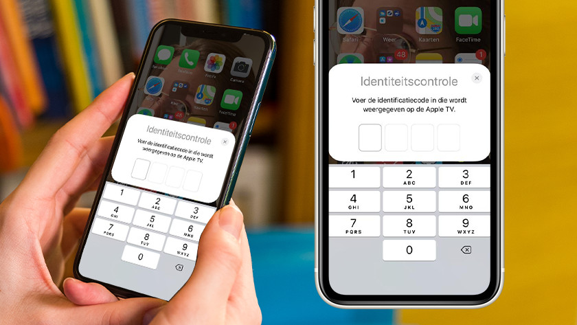 Voer de code in die op je tv scherm verschijnt.
