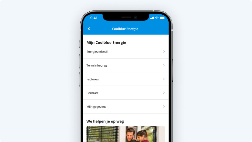 Coolblue Energie in de Coolblue App
