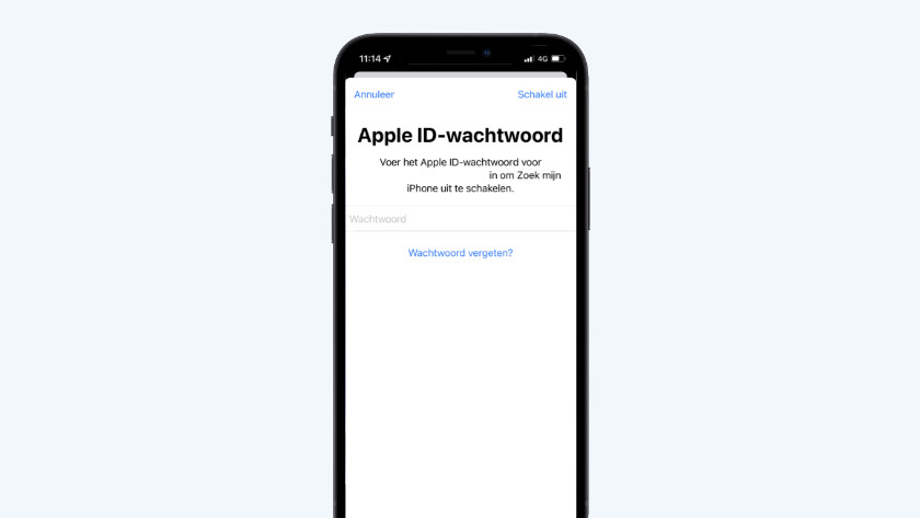 5. Voer het wachtwoord in van je Apple ID.