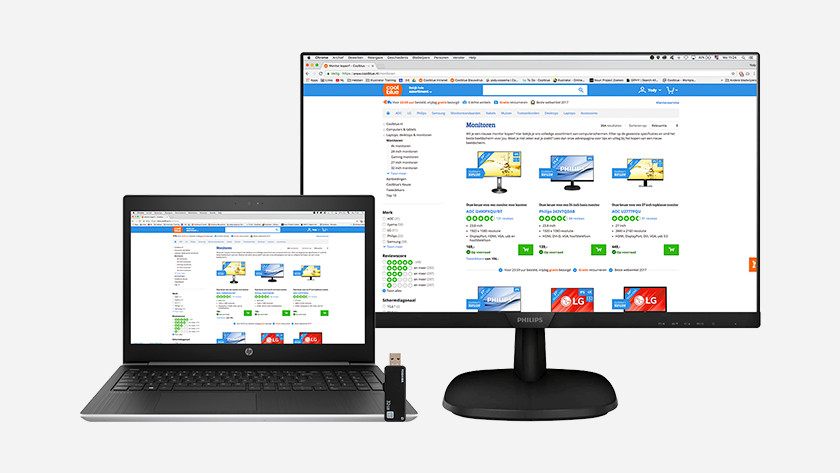 een monitor naast je laptopscherm - Coolblue - voor glimlach