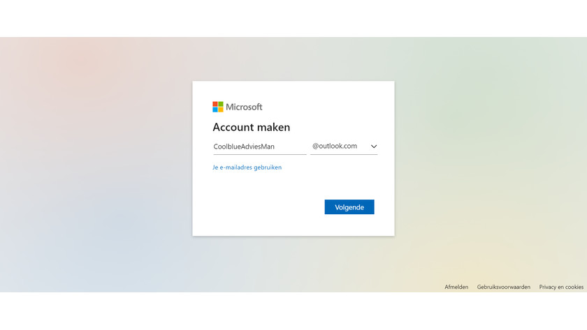 Microsoft inlogscherm