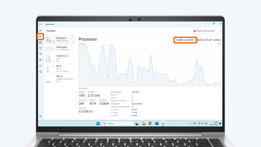 Here, you can see which processor your laptop has.