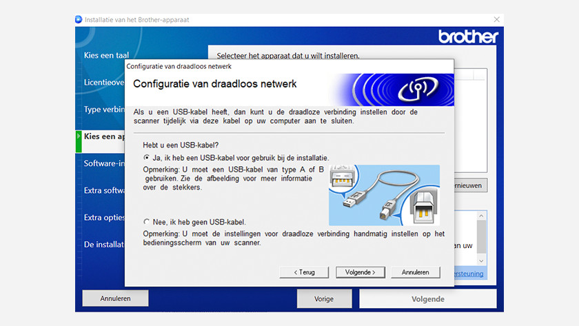 WiFi with USB-B cable