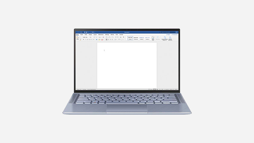 Laptop with Word.