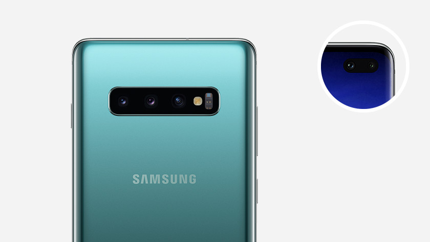 Samsung Galaxy S10 Plus camera achter en selfie camera