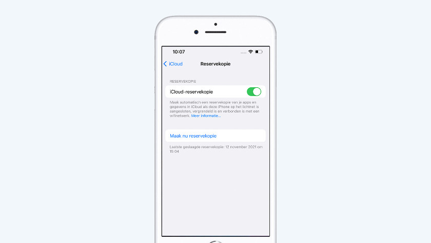 iCloud reservekopie maken