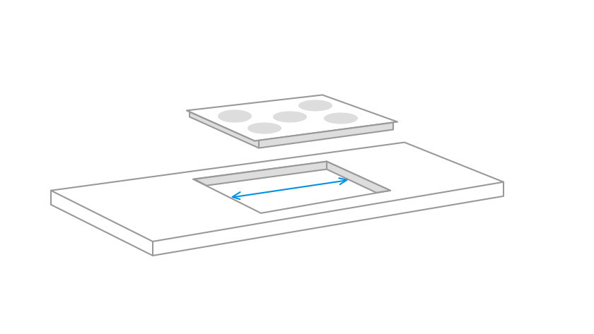 Installation drawing cooktop