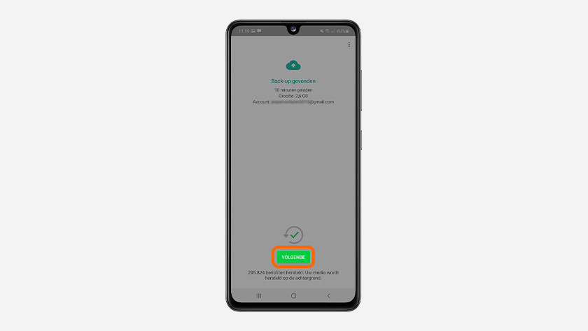 Doorgaan whatsapp backup