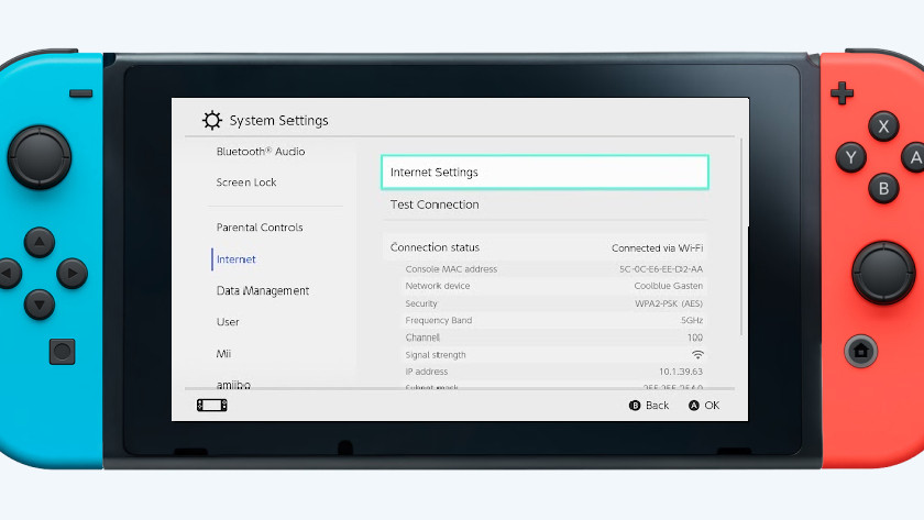Internet on nintendo store switch