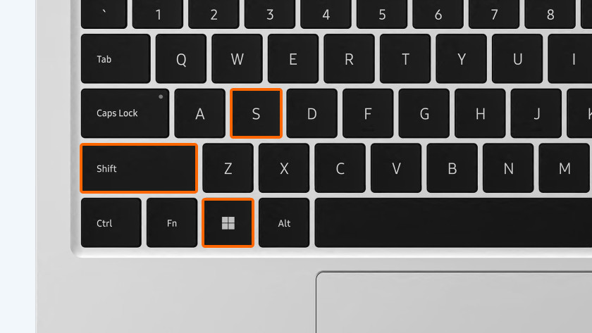 Windows + Shift + S keys highlighted.