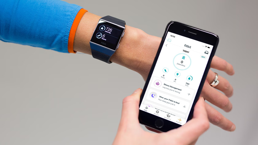 Fitbit ionic 2024 on woman's wrist