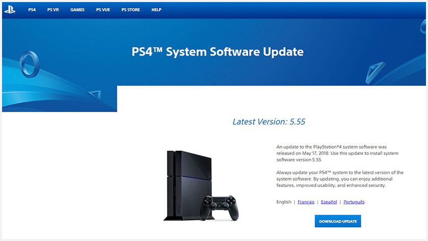 Playstation 4 hot sale system software