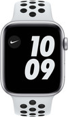 Apple Watch Nike SE 44mm Zilver Aluminium Witte Sportband