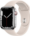 Apple Watch Series 7 4G 45mm Zilver Rvs Crème Sportband