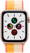 Apple Watch SE 4G 44mm Roségoud Aluminium Mais/wit Nylon Sport Loop