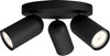 Philips Pongee opbouwspot - 3 spots - zwart