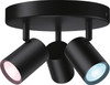 WiZ 3 spots Imageo Round- Colored and White Light - GU10 - Black