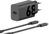 Motorola Power Delivery Oplader 68W Zwart + Usb C Kabel 1m Zwart Kunststof