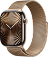 Apple Watch Series 10 4G 46mm Titanium Goud Milanese Band S/M