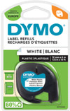 DYMO LetraTag 12mm x 4m Zwart Wit Labels