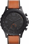 Fossil Q Nate Hybrid Zwart/Donkerbruin Leer