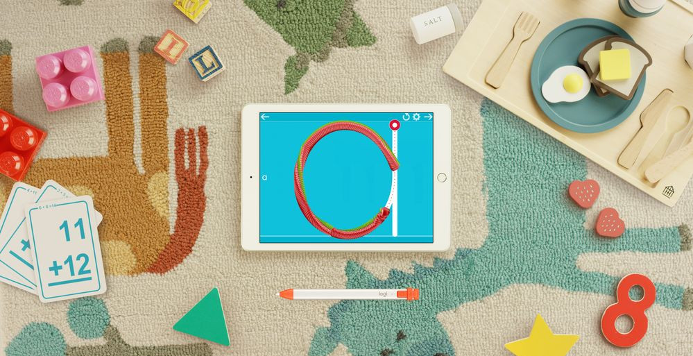 Logitech Crayon Digital Pencil voor Apple iPad product in gebruik