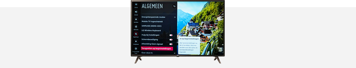 How do you reset your LG TV to factory settings?