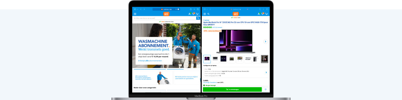 How do you set up split screen on your MacBook?
