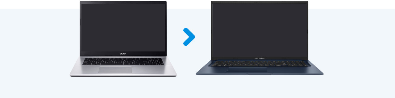 How do you transfer files from a laptop to a new one?