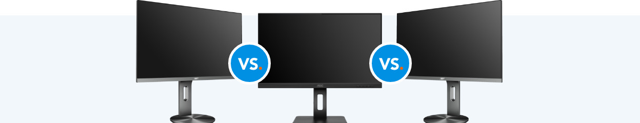Vergelijk de AOC 24P1, Q24P2Q en U2790PQU