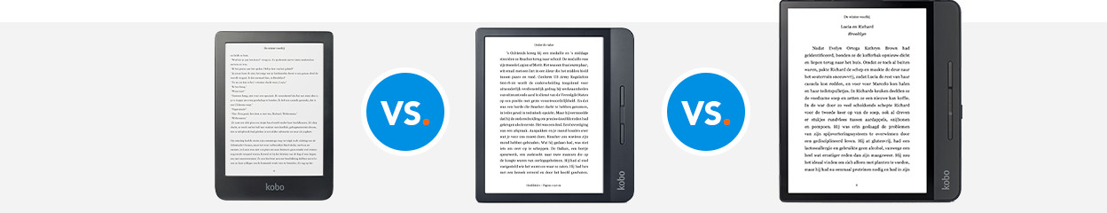 Comparison between the Kobo Clara HD, Libra H2O, and Forma