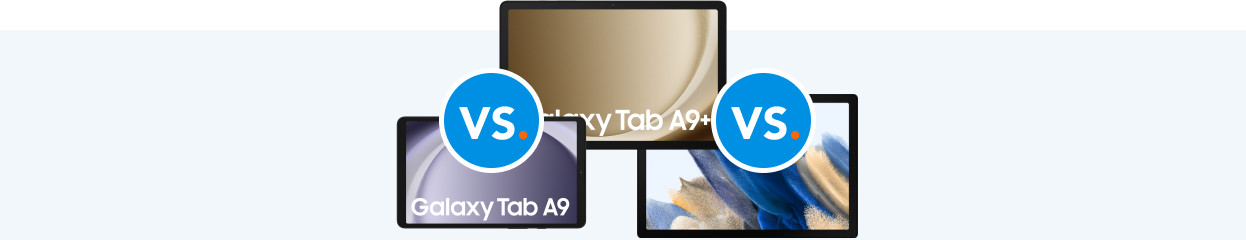 Vergelijk de Samsung Galaxy Tab A9 Plus, Tab A9 en Tab A8