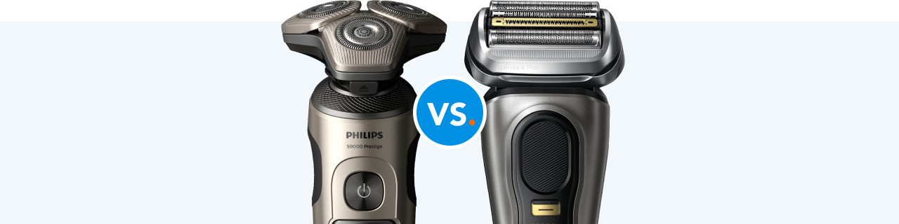 Compare electric shavers with a rotating shaver head and electric shavers with shaver foil