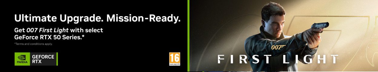Krijg 007 First Light cadeau bij een NVIDIA GeForce RTX 5000 series videokaart