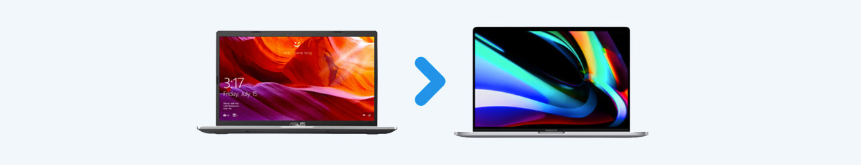 How do you transfer data from your Windows PC to your Mac?