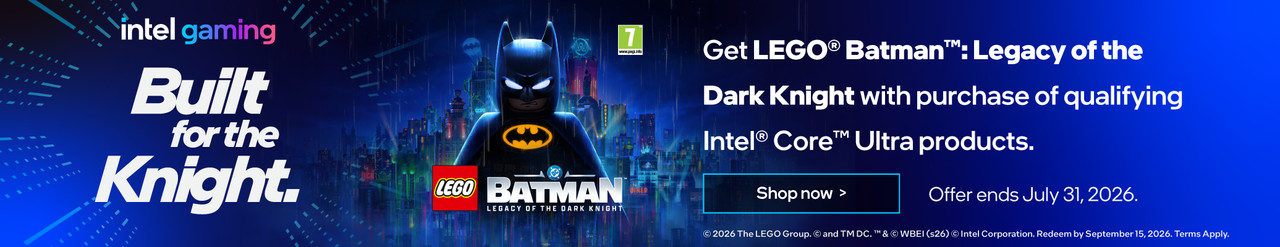 Krijg LEGO Batman: Legacy of the Dark Knight cadeau bij een Intel processor