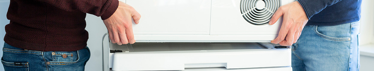 Hoe zet je je droger op je wasmachine?