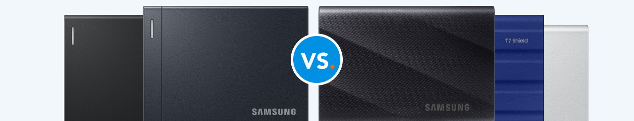 Vergelijk de Samsung P serie en T serie externe SSD's