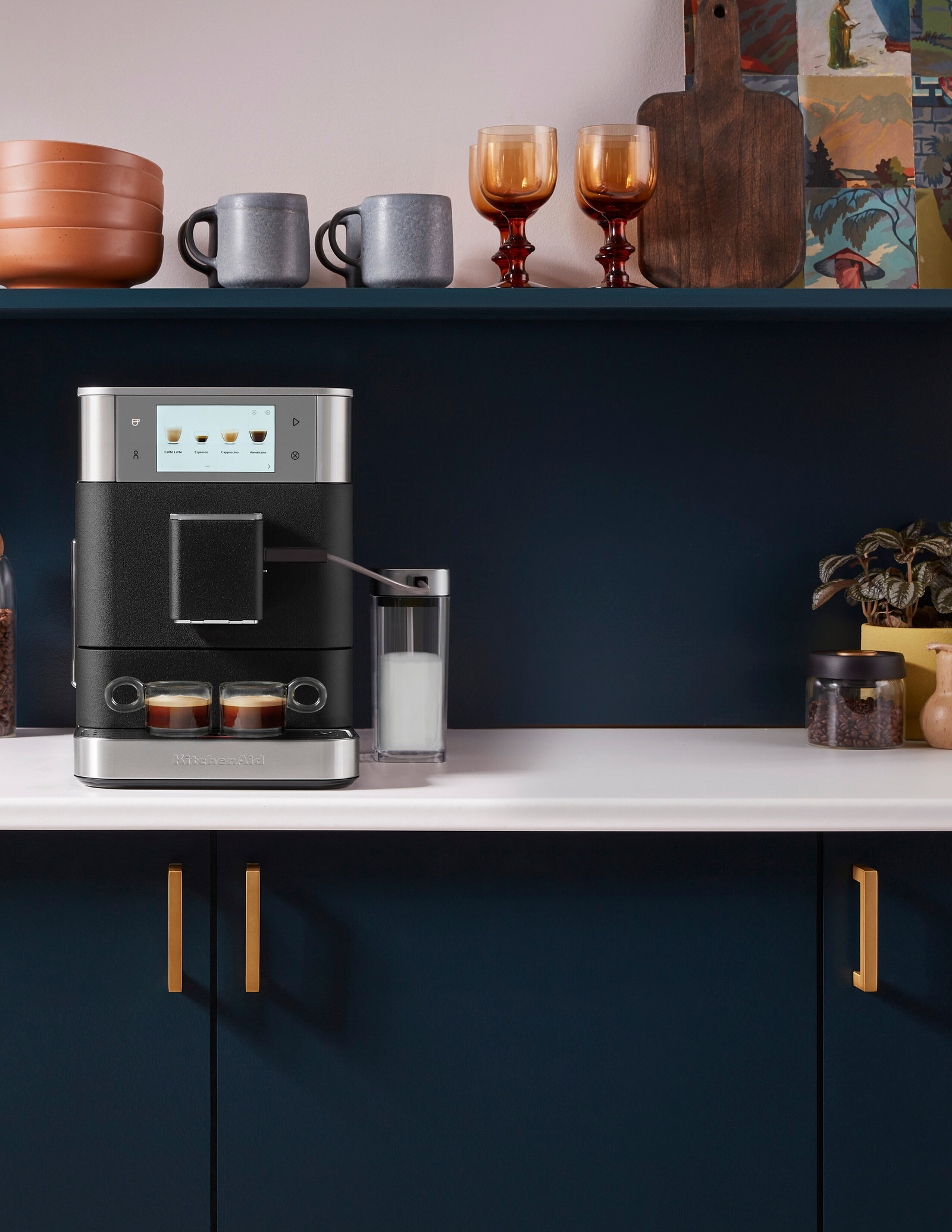 Highlighted KitchenAid fully automatic coffee machine