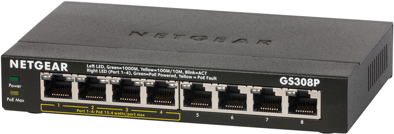 Netgear GS308P rechterkant
