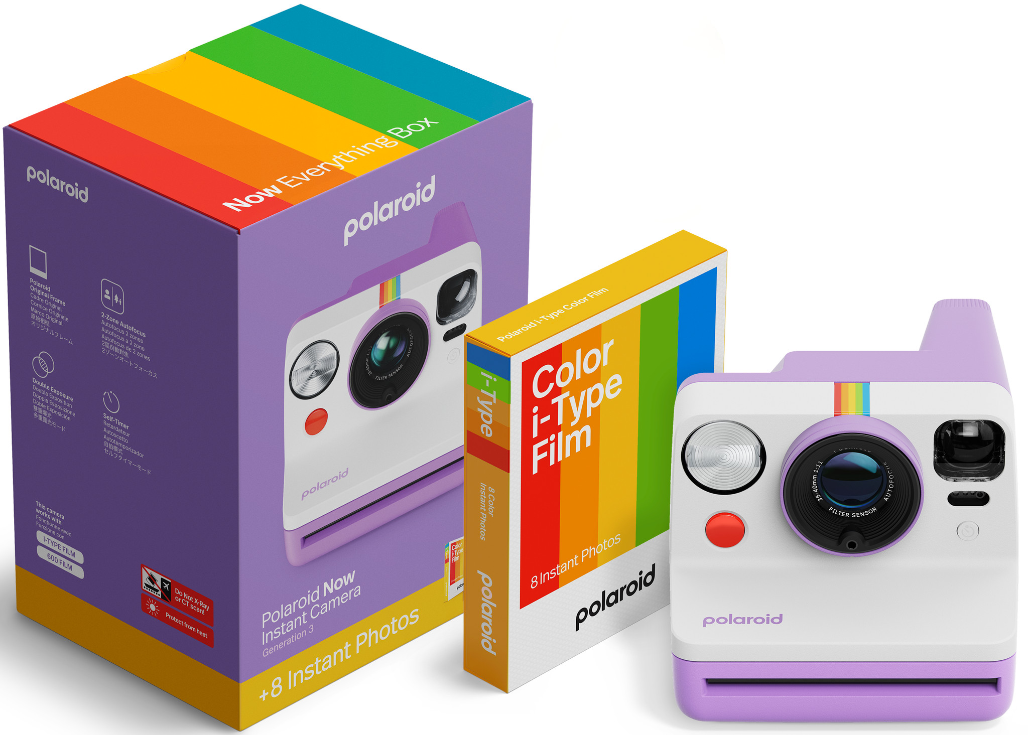 Polaroid Now 3 Paars + Color Film (8 stuks)