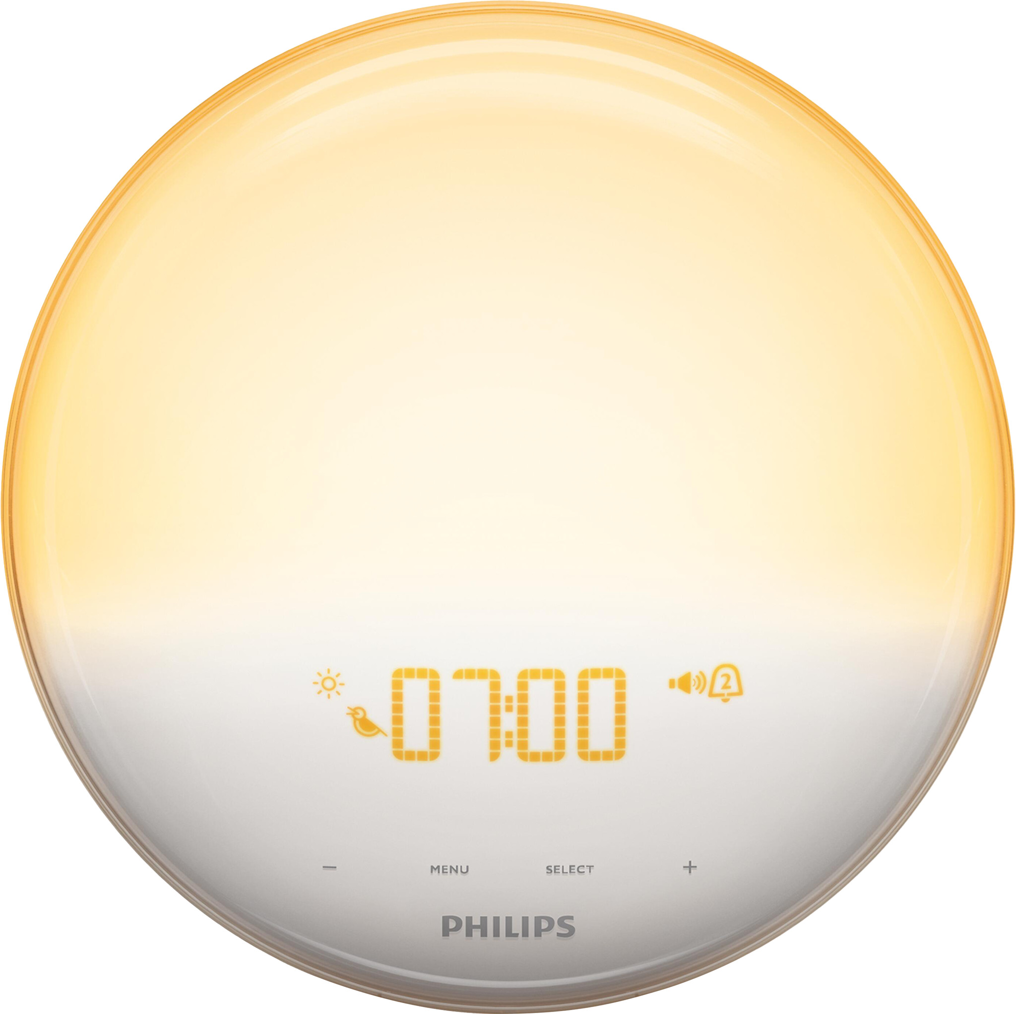 Philips HF3532/01 SmartSleep Wake-up Light, ronde lichtwekker met display aan de voorkant