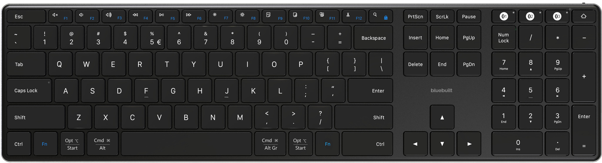 BlueBuilt Draadloos Bluetooth Toetsenbord Pro QWERTY