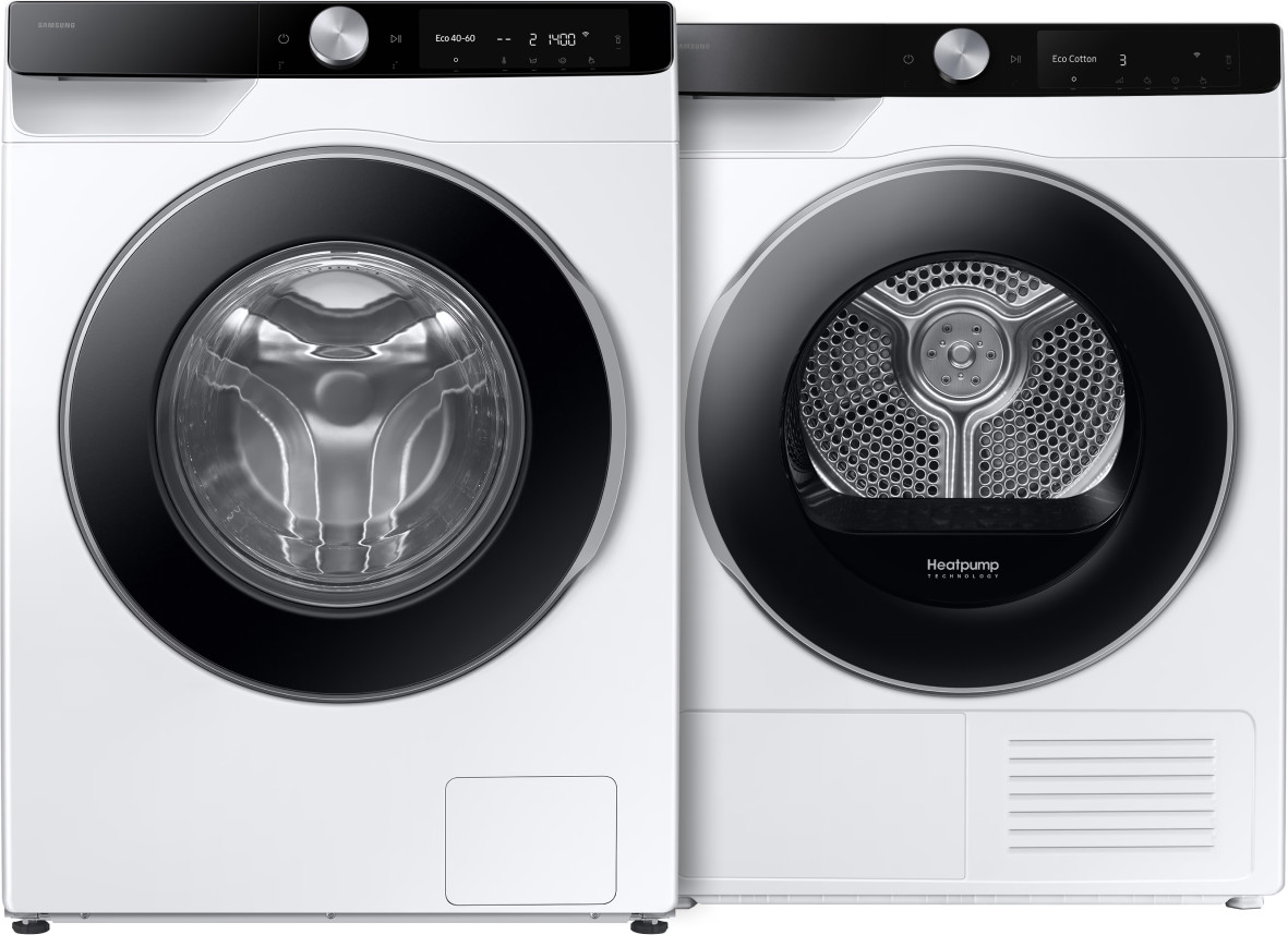 Samsung WW90DG6U85LK AI Wash + Samsung DV90DG6845LKU3 AI Dry