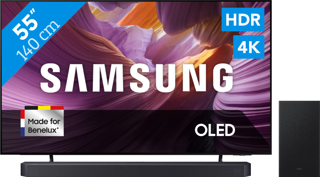 Samsung 55" OLED 4K S85F (2025) + Samsung HW-Q600F Zwart